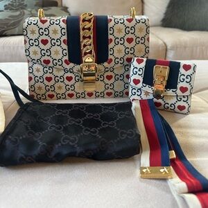 Gucci Limited Edition Valentines Day Sylvie Set – Bag, Wallet, Straps – Authenti